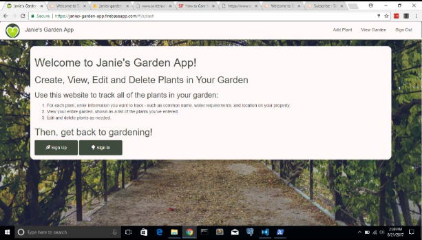 Angular 4 Janie's Garden App